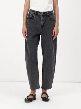 7 for all mankind JAYNE TAPERED BALLAD Wide Leg Black Caviar Jeans 27